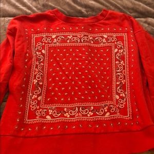 Zara Red Bandana Crewneck